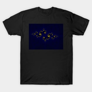 Blue & Gold Fractal filigree T-Shirt